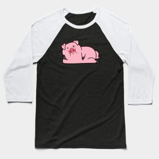 Waddles Pig Cartoon Lying Baseball T-Shirt